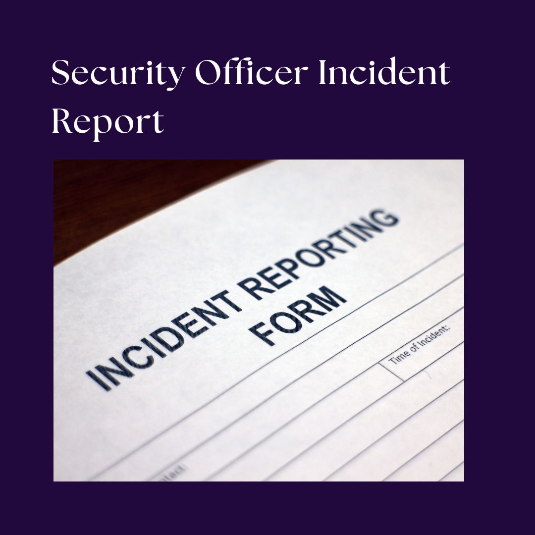 Safety Officer Incident Report Sample