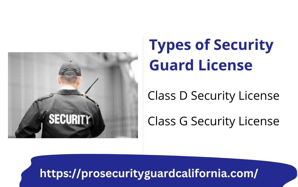 types of My Security Guard License